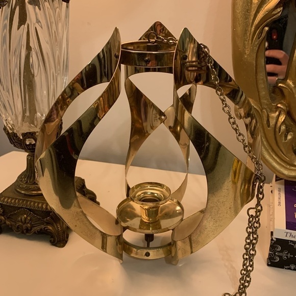 Vtg Mid Century Modern Mascot Hanging Chain Candle Holder Light Fixture 1960s - Picture 11 of 16